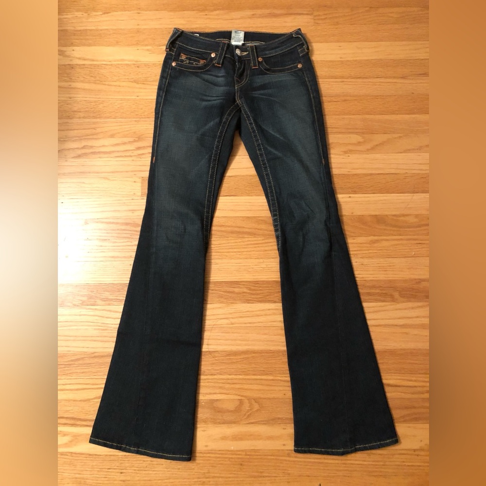 LikeNew True Religion Denim Boot cut Jean DANI orange line made in USA 10/11 end